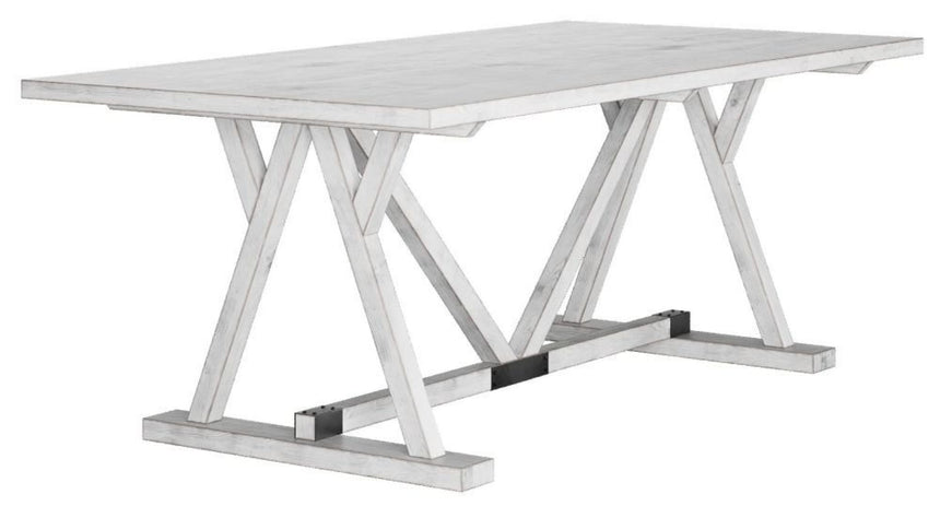 Clearance - Farmhouse White Mango Wood 8 Seater Dining Table - Brand New Item