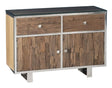 Railway Sleeper Gass Top 105cm Small Sideboard - 2 Doors