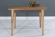 Clearance - Luxuria 4 Seater Solid Sheesham Wood Indian Dining Table with Black Geometric Trim - Brand New Item