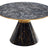 Funnel Black Ceramic Round Coffee Table with Gold Trim-5