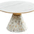 Funnel White Ceramic Round Coffee Table with White and Gold Trim-4