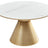 Funnel White Ceramic Round Coffee Table with Gold Trim-3