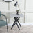Clearance - Chopstick Grey Glass Square Side Table with Black Metal Legs-3