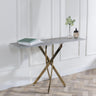 Clearance - Chopstick Grey Glass Console Table with Gold Metal Legs-3