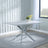 Clearance - Chopstick 6 Seater Grey Glass Dining Table with Chrome Metal Legs - 150cm