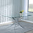 Clearance - Chopstick 6 Seater Clear Glass Dining Table with Chrome Metal Legs - 150cm-3