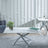 Clearance - Chopstick White Glass Coffee Table with Chrome Metal Legs-2