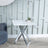 Clearance - Chopstick White Glass Square Side Table with Chrome Metal Legs-2