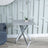 Clearance - Chopstick Grey Glass Square Side Table with Chrome Metal Legs-3