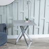 Clearance - Chopstick Grey Glass Square Side Table with Chrome Metal Legs-3