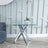 Clearance - Chopstick Clear Glass Square Side Table with Chrome Metal Legs