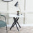 Clearance - Chopstick White Glass Square Side Table with Black Metal Legs-2