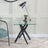 Clearance - Chopstick Clear Glass Square Side Table with Black Metal Legs-3