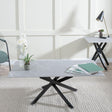 Clearance - Chopstick Grey Glass Coffee Table with Black Metal Legs