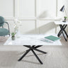 Clearance - Chopstick White Glass Coffee Table with Black Metal Legs-2