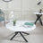 Clearance - Chopstick White Glass Round Coffee Table with Black Metal Legs-2