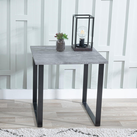 Clearance - Texas Grey Faux Concrete Square Side Table