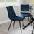 Corona Dining Chairs in Blue Colour Fabric and Black Metal Legs-3