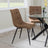 Corona Dining Chairs in Brown Colour Fabric and Black Metal Legs-8