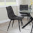 Corona Dining Chairs in Grey Colour Fabric and Black Metal Legs