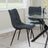 Corona Dining Chairs in Light Grey Colour Fabric and Black Metal Legs-7