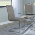 Bianco Beige Faux Leather Dining Chair and Chrome Cantilever Base