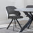 Ion Dark Grey Velvet Fabric Swivel Dining Chair with Black Legs-3