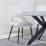 Peyton Cream Boucle Fabric Dining Chair with Black Legs-4