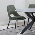 Peyton Green Fabric Dining Chair with Black Legs