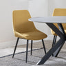 Darwin Yellow Fabric Dining Chair with Black Legs-3