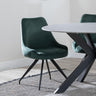 Arctic Green Velvet Fabric Swivel Dining Chair with Black Legs-3