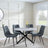 Clearance - Chopstick Grey Glass and Black Metal 4 Seater Round Dining Set - 4 Corona Light Grey Fabric Chairs-7