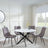 Clearance - Chopstick White Glass and Black Metal 4 Seater Round Dining Set - 4 Corona Camel Fabric Chairs-3