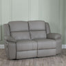 Bentley Light Grey Leather 2 Seater Recliner Sofa-2