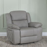 Bentley Light Grey Leather Recliner Armchair-2