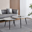 Glade Grey Round Ceramic Coffee Table (Set of 2)