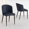 Deco Black Leather Dining Chair with Black Legs-3