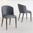 Deco Dark Grey Leather Dining Chair with Black Legs