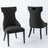 Mimi Black Leather Large High Back Dining Chair with Black Legs