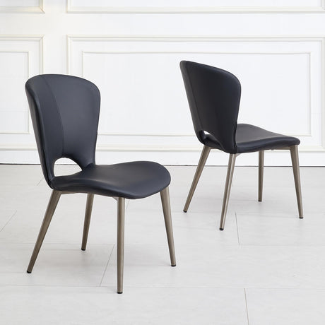 Clearance - Clooney Black Leather Dining Chair-5