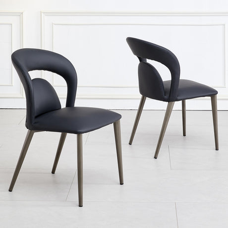 Clearance - Dixie Black Leather Dining Chair-5