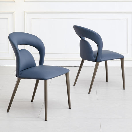Clearance - Dixie Blue Leather Dining Chair-4