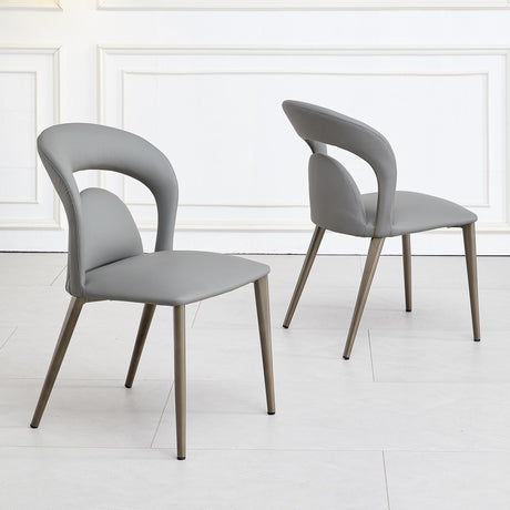Clearance - Dixie Grey Leather Dining Chair-3