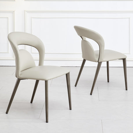 Clearance - Dixie Taupe Leather Dining Chair-2