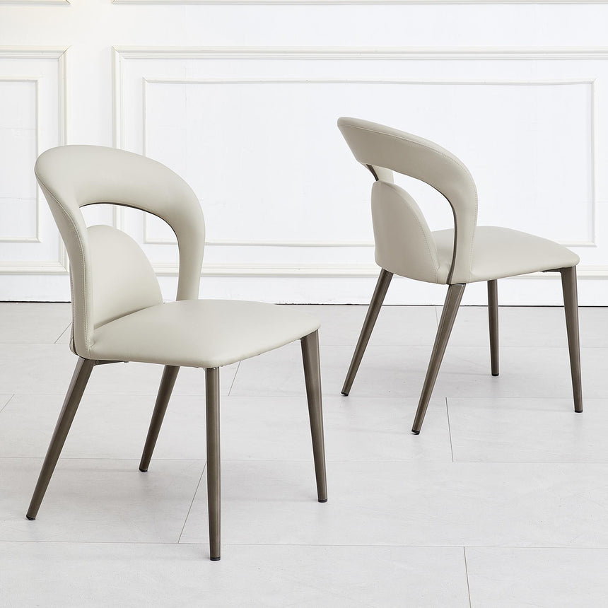Clearance - Dixie Taupe Leather Dining Chair-2