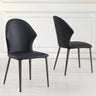 Clearance - Elaine Black Leather Dining Chair-5