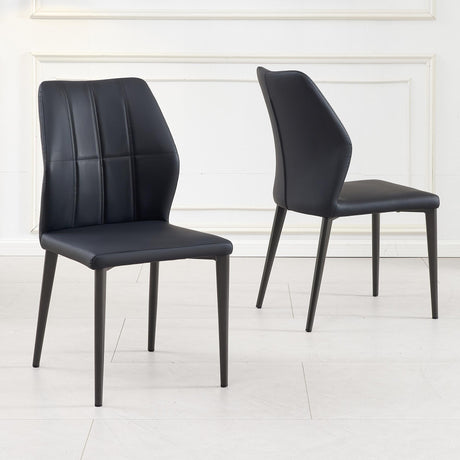 Clearance - Harrow Black Leather Dining Chair-5