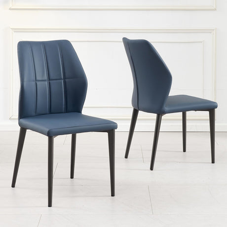 Clearance - Harrow Blue Leather Dining Chair