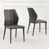 Clearance - Harrow Dark Grey Leather Dining Chair-3