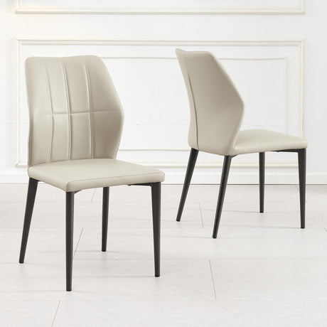 Clearance - Harrow Taupe Leather Dining Chair-2